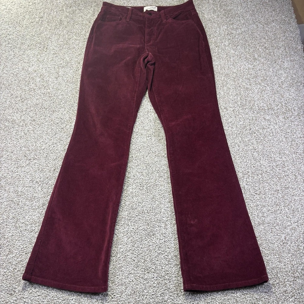 Universal Thread Pants Womens 4/27R Red High Rise Bootcut Corduroy‎ Stretch